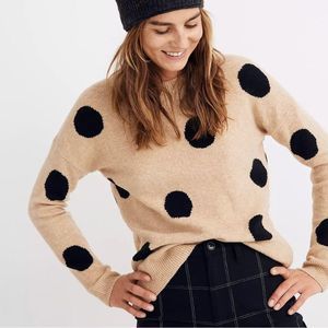 Madewell Dot Graystone Pullover Sweater in Coziest Yarn Sz S